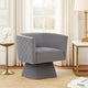 Cabe Swivel Accent Armchair | Diamond Stitch Back | Modern Gray Velvet