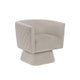 Cabe Swivel Accent Armchair | Diamond Stitch Back | Taupe Brown Velvet