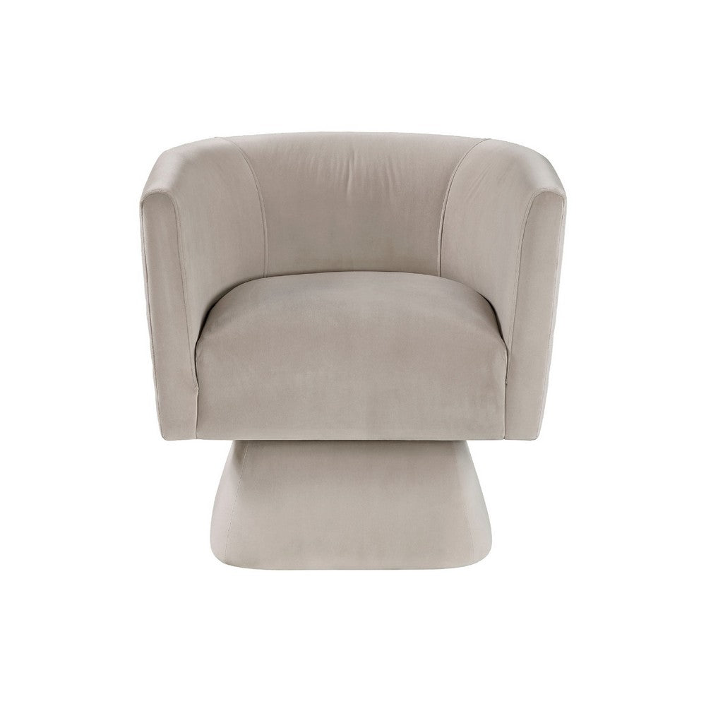 Cabe Swivel Accent Armchair | Diamond Stitch Back | Taupe Brown Velvet