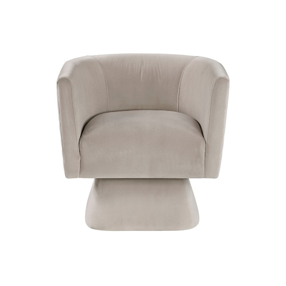 Cabe Swivel Accent Armchair | Diamond Stitch Back | Taupe Brown Velvet