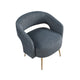 Noel Accent Chair | Curved Open Back | Dark Gray Velvet | Gold Metal Legs