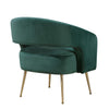 Noel Accent Chair | Curved Open Back | Dark Green Velvet | Gold Metal Legs