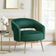 Noel Accent Chair | Curved Open Back | Dark Green Velvet | Gold Metal Legs