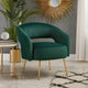 Noel Accent Chair | Curved Open Back | Dark Green Velvet | Gold Metal Legs