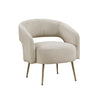 Noel Accent Chair | Curved Open Back | Taupe Brown Velvet | Gold Metal Legs