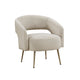 Noel Accent Chair | Curved Open Back | Taupe Brown Velvet | Gold Metal Legs
