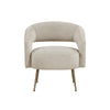 Noel Accent Chair | Curved Open Back | Taupe Brown Velvet | Gold Metal Legs
