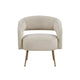 Noel Accent Chair | Curved Open Back | Taupe Brown Velvet | Gold Metal Legs