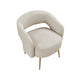 Noel Accent Chair | Curved Open Back | Taupe Brown Velvet | Gold Metal Legs