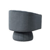 Rex Swivel Accent Chair | Barrel Channel Stitched Velvet | Dark Gray