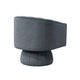 Rex Swivel Accent Chair | Barrel Channel Stitched Velvet | Dark Gray