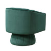 Rex Swivel Accent Chair | Barrel Channel Stitched Velvet | Green