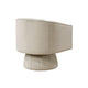 Rex Swivel Accent Chair | Barrel Channel Stitched Velvet | Taupe Brown