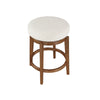 Lex Swivel Counter Stool | 27" Backless| White Boucle | Brown Legs
