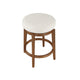 Lex Swivel Counter Stool | 27" Backless| White Boucle | Brown Legs