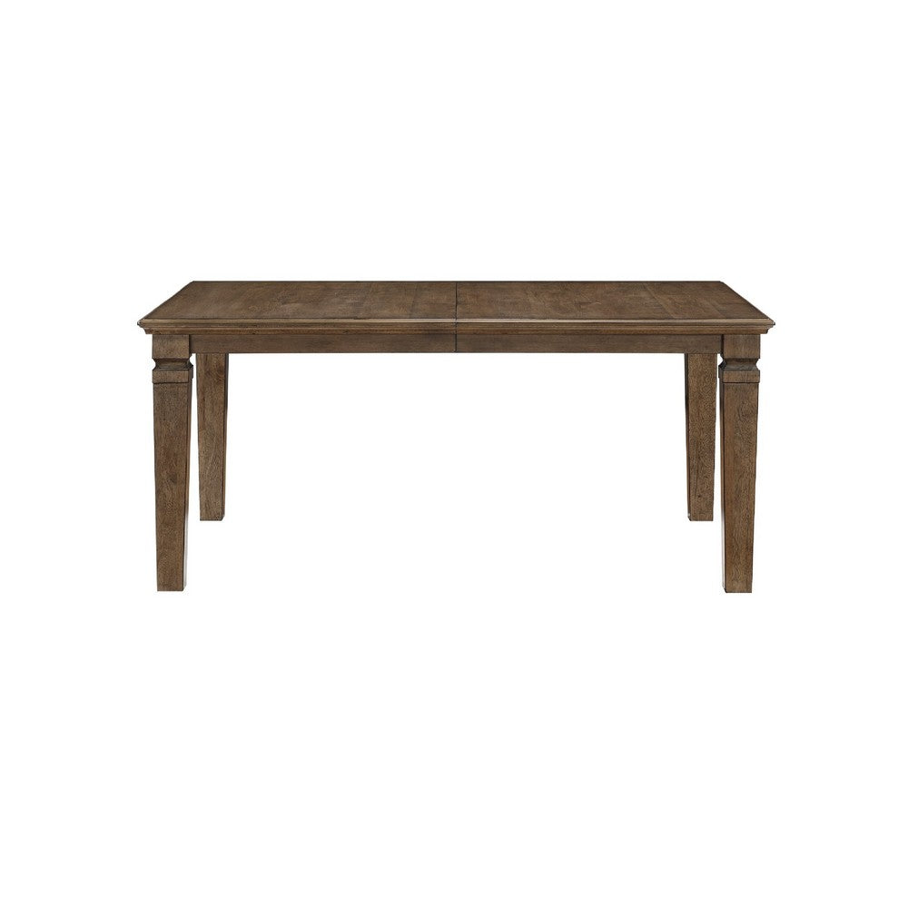 Kin Dining Table w Removable Leaf | 66-84" Top | Light Brown Veneer