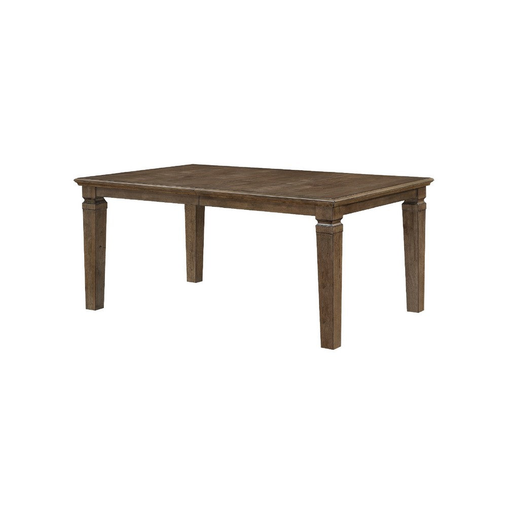 Kin Dining Table w Removable Leaf | 66-84" Top | Light Brown Veneer