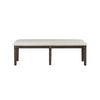 Vicy Bench | 58" Beige Textured Fabric Seat | Espresso Brown Legs