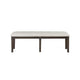 Vicy Bench | 58" Beige Textured Fabric Seat | Espresso Brown Legs