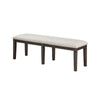Vicy Bench | 58" Beige Textured Fabric Seat | Espresso Brown Legs