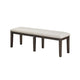 Vicy Bench | 58" Beige Textured Fabric Seat | Espresso Brown Legs