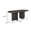 Mez Dining Table | 78" Rectangular Top | Double Pedestal Base | Ebony Black