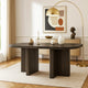 Mez Dining Table | 78" Rectangular Top | Double Pedestal Base | Ebony Black