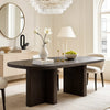 Mez Dining Table | 78" Rectangular Top | Double Pedestal Base | Ebony Black