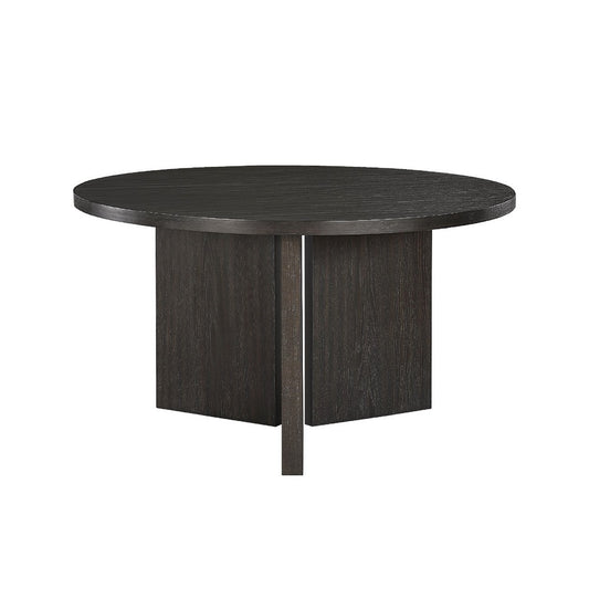 Mez Dining Table | 54" Circular Top | Pedestal Base | Ebony Black