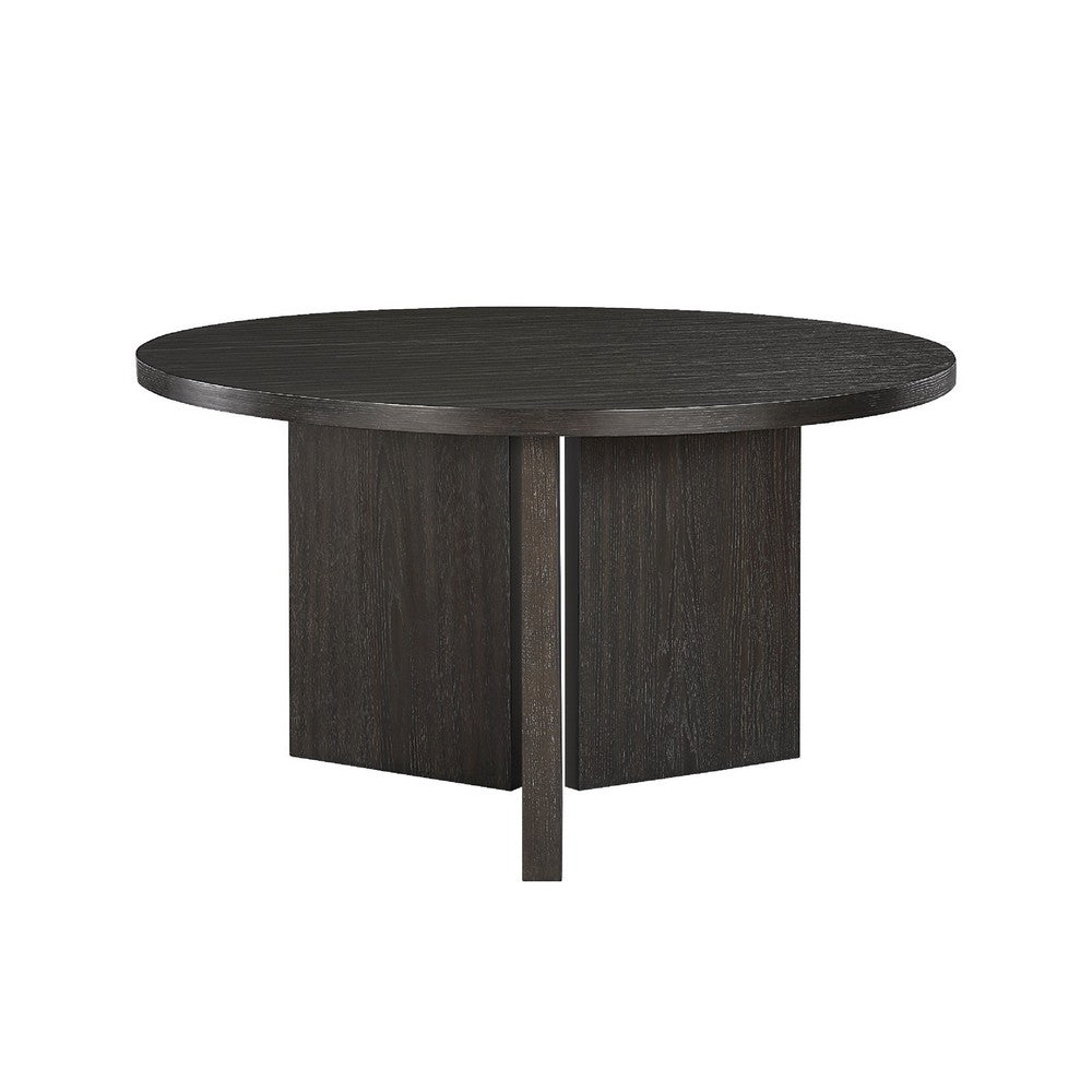 Mez Dining Table | 54" Circular Top | Pedestal Base | Ebony Black