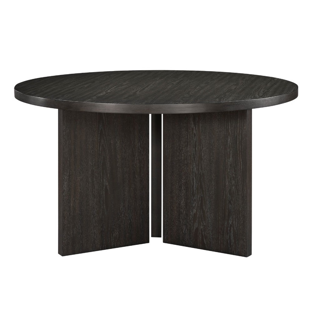 Mez Dining Table | 54" Circular Top | Pedestal Base | Ebony Black