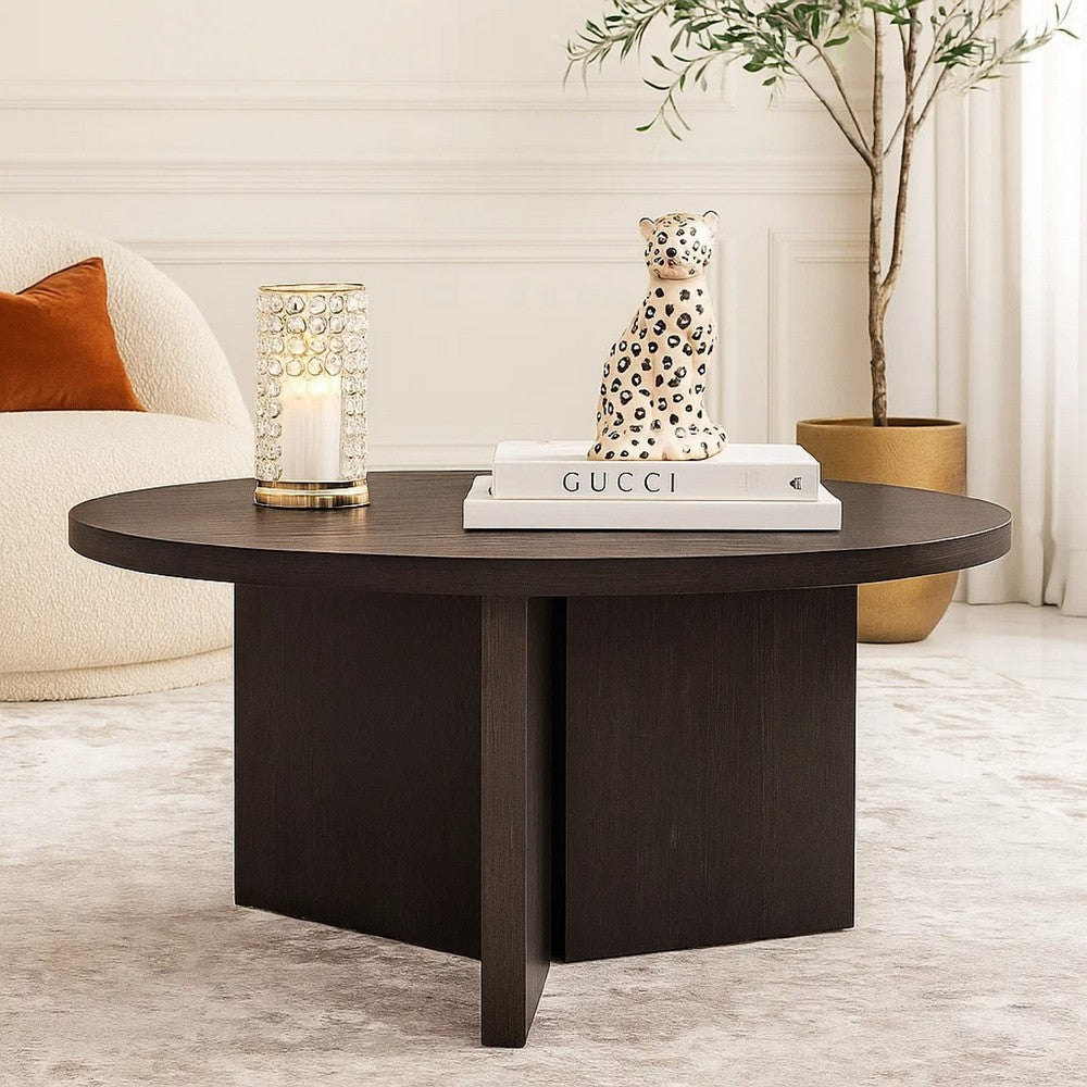 Mez Dining Table | 54" Circular Top | Pedestal Base | Ebony Black