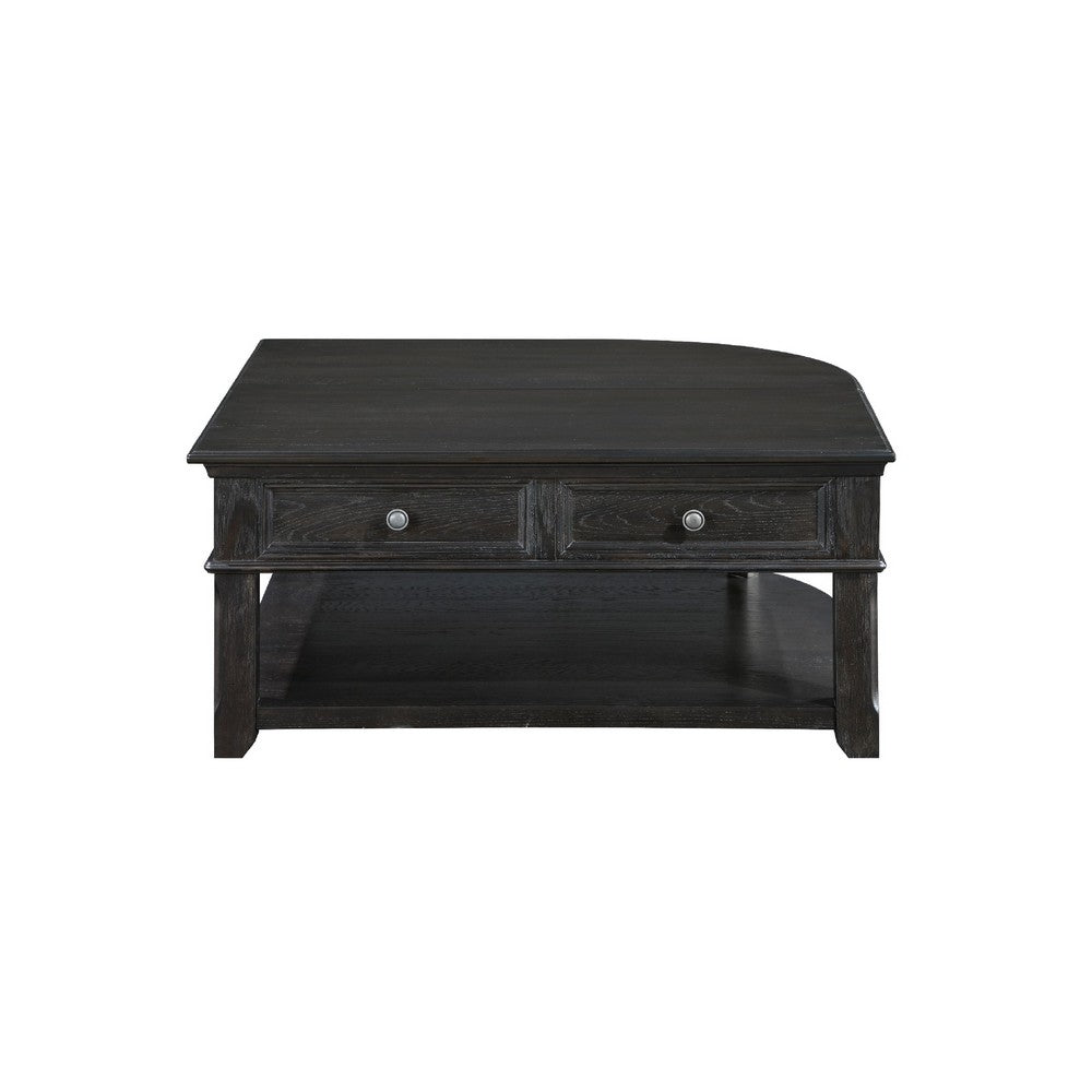 Riel Cocktail Coffee Table w Storage | 38" Lift Top | Charcoal Black