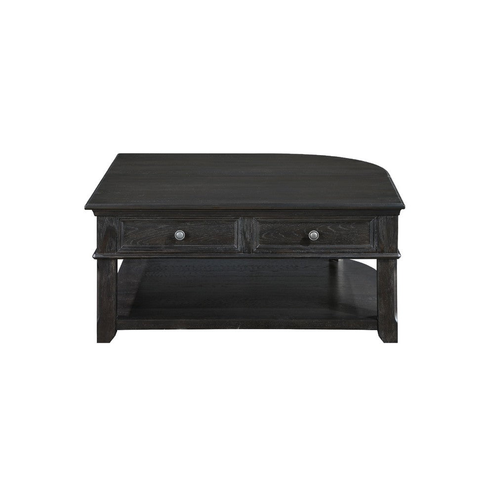Riel Cocktail Coffee Table w Storage | 38" Lift Top | Charcoal Black