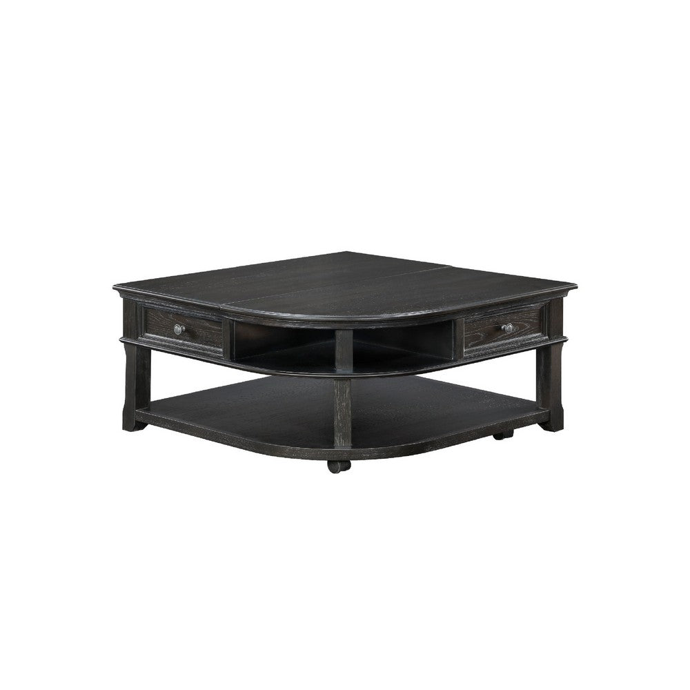 Riel Cocktail Coffee Table w Storage | 38" Lift Top | Charcoal Black