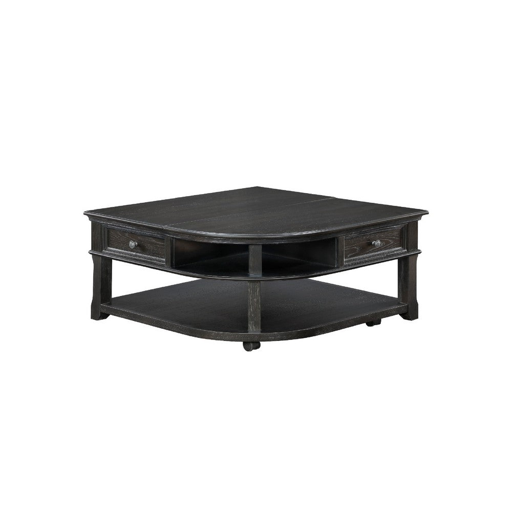 Riel Cocktail Coffee Table w Storage | 38" Lift Top | Charcoal Black