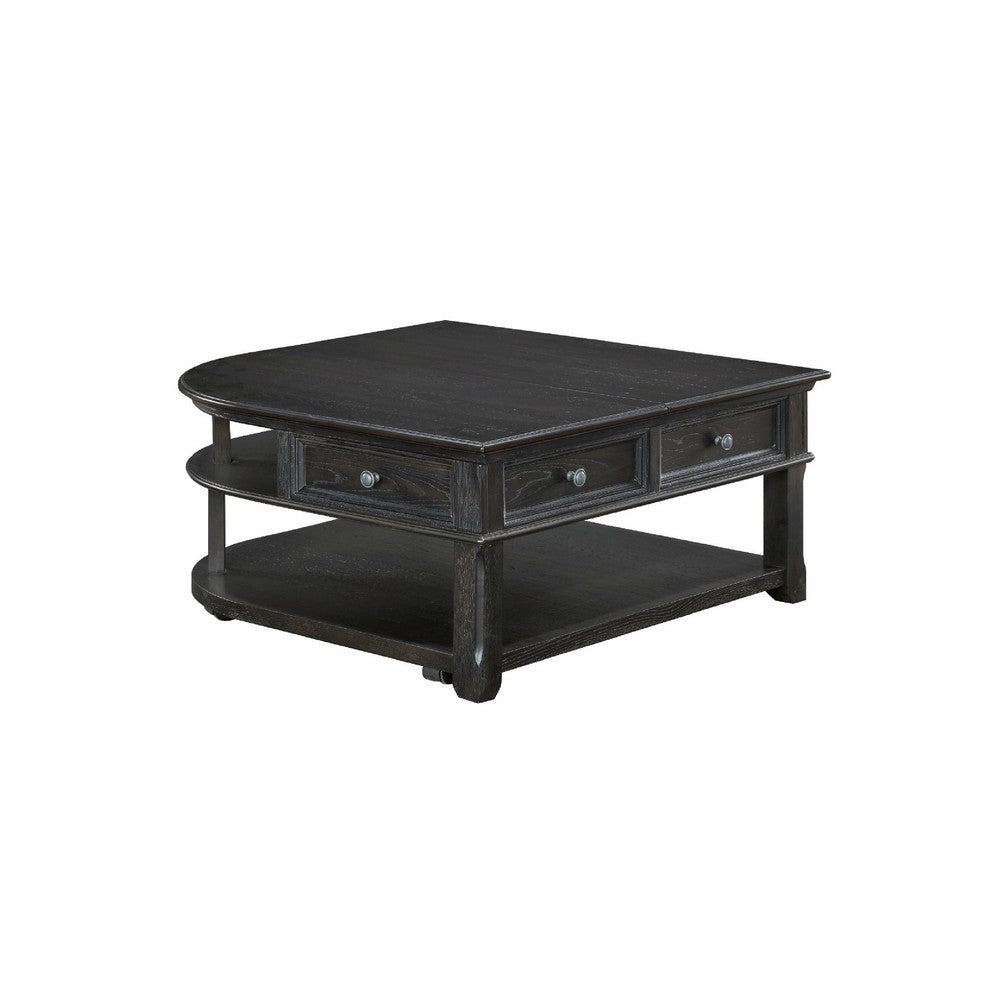 Riel Cocktail Coffee Table w Storage | 38" Lift Top | Charcoal Black