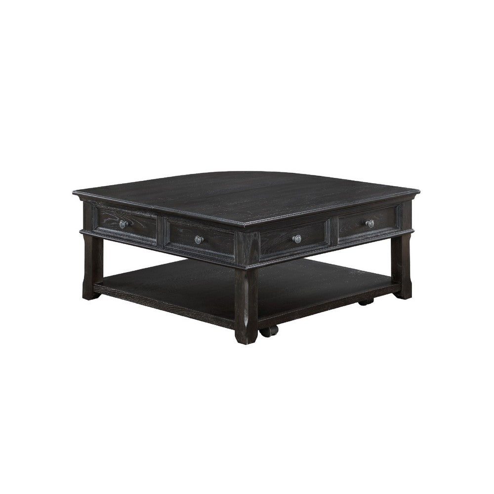 Riel Cocktail Coffee Table w Storage | 38" Lift Top | Charcoal Black