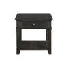 Riel Side End Table w USB Port | 27" Top | 1 Drawer | Charcoal Black