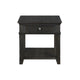 Riel Side End Table w USB Port | 27" Top | 1 Drawer | Charcoal Black