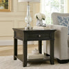 Riel Side End Table w USB Port | 27" Top | 1 Drawer | Charcoal Black