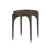 Azy Side End Table | 24" Round Top | Gold Capped Legs | Dark Brown