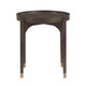 Azy Side End Table | 24" Round Top | Gold Capped Legs | Dark Brown