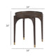 Azy Side End Table | 24" Round Top | Gold Capped Legs | Dark Brown