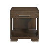 Duny Side End Table | 24" Top | 1 Drawer with Handle | Espresso Brown