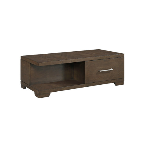 Duny Coffee Table with Open Shelf | 50" | 1 Door | Espresso Brown