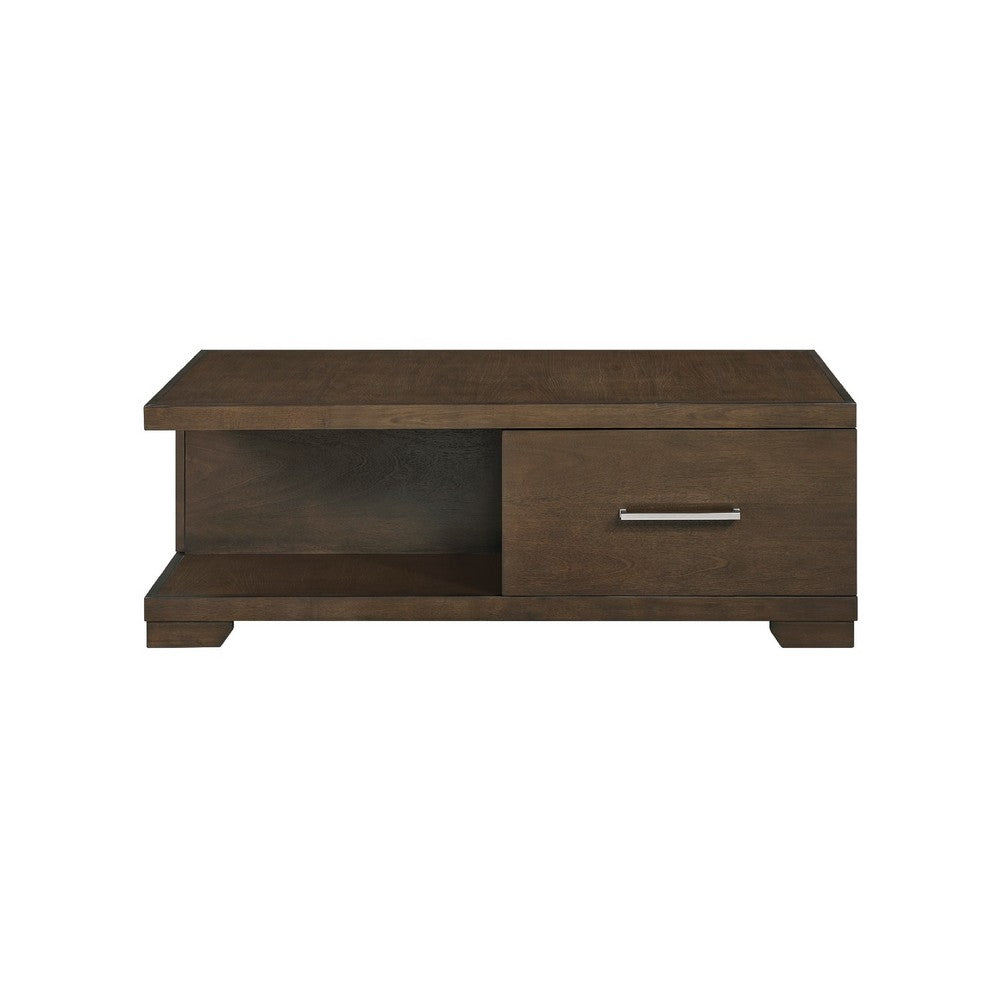 Duny Coffee Table with Open Shelf | 50" | 1 Door | Espresso Brown