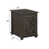 Leky Chairside Table | 22" | 1 Cabinet with Adjustable Shelf | Brown
