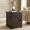 Leky Chairside Table | 22" | 1 Cabinet with Adjustable Shelf | Brown
