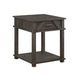Leky Side End Table | 24" | 1 Drawer with Lower Open Shelf | Brown